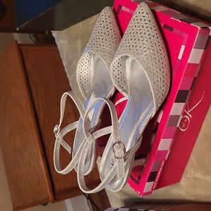 Silver heels size 10